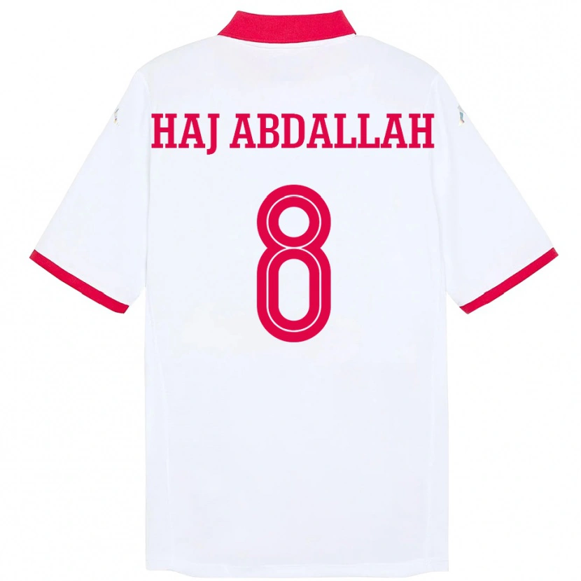Danxen Dětské Tunisko Saifedine Haj Abdallah #8 Bílý Daleko Hráčské Dresy 24-26 Dres