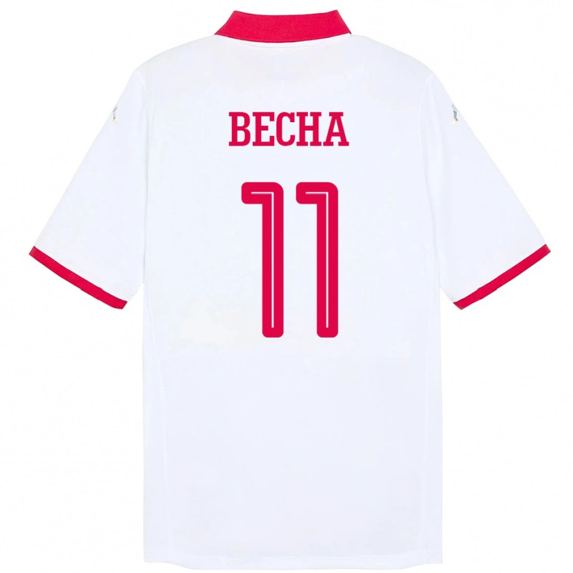 Danxen Dětské Tunisko Youssef Becha #11 Bílý Daleko Hráčské Dresy 24-26 Dres