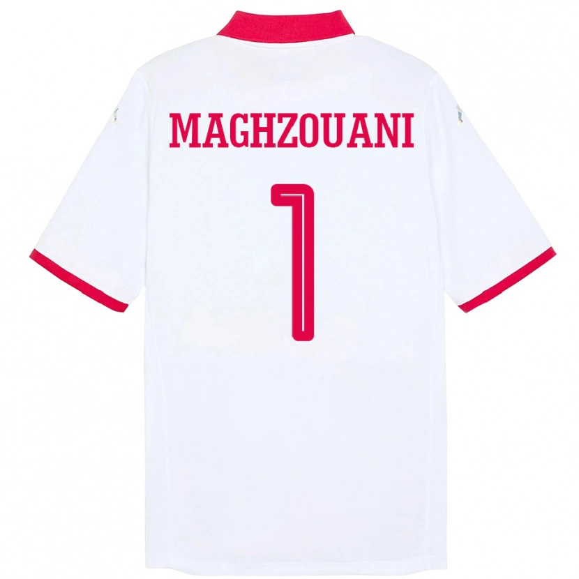 Danxen Dětské Tunisko Wassim Maghzouani #1 Bílý Daleko Hráčské Dresy 24-26 Dres