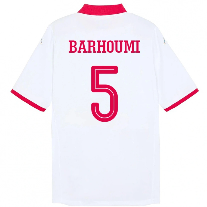 Danxen Dětské Tunisko Jasmina Barhoumi #5 Bílý Daleko Hráčské Dresy 24-26 Dres