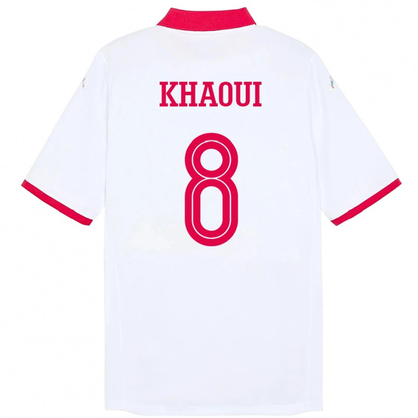Danxen Dětské Tunisko Saif Eddine Khaoui #8 Bílý Daleko Hráčské Dresy 24-26 Dres