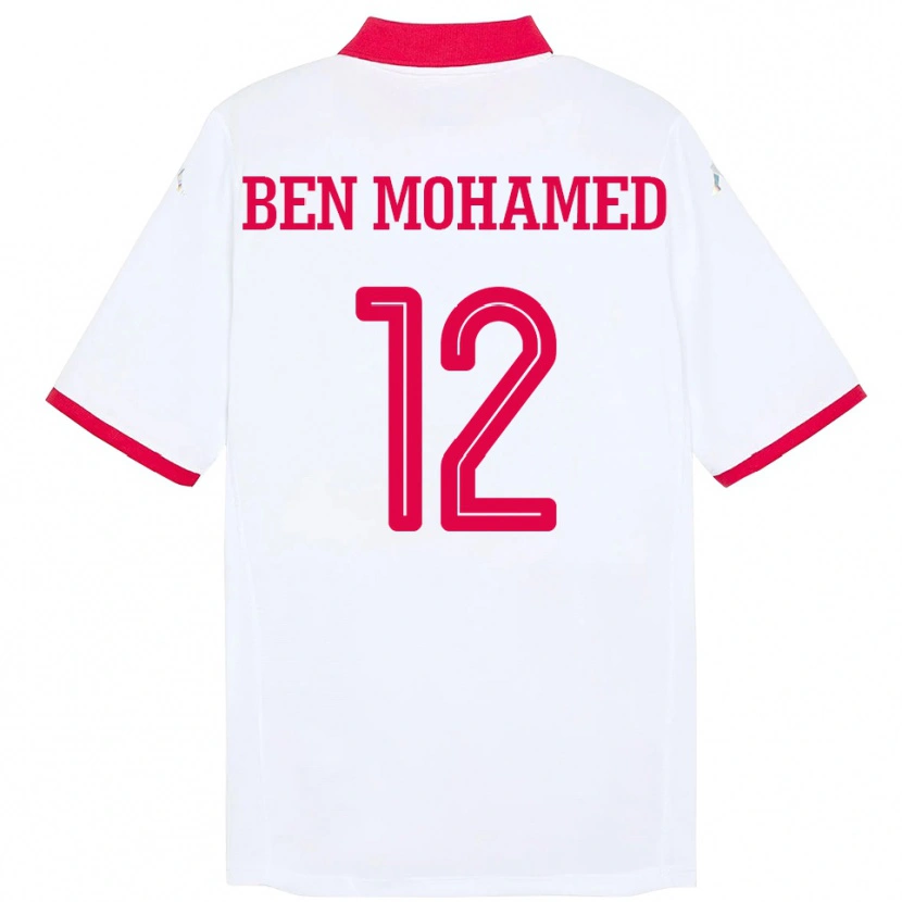 Danxen Dětské Tunisko Ibtissem Ben Mohamed #12 Bílý Daleko Hráčské Dresy 24-26 Dres
