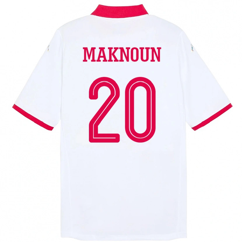 Danxen Dětské Tunisko Leila Maknoun #20 Bílý Daleko Hráčské Dresy 24-26 Dres