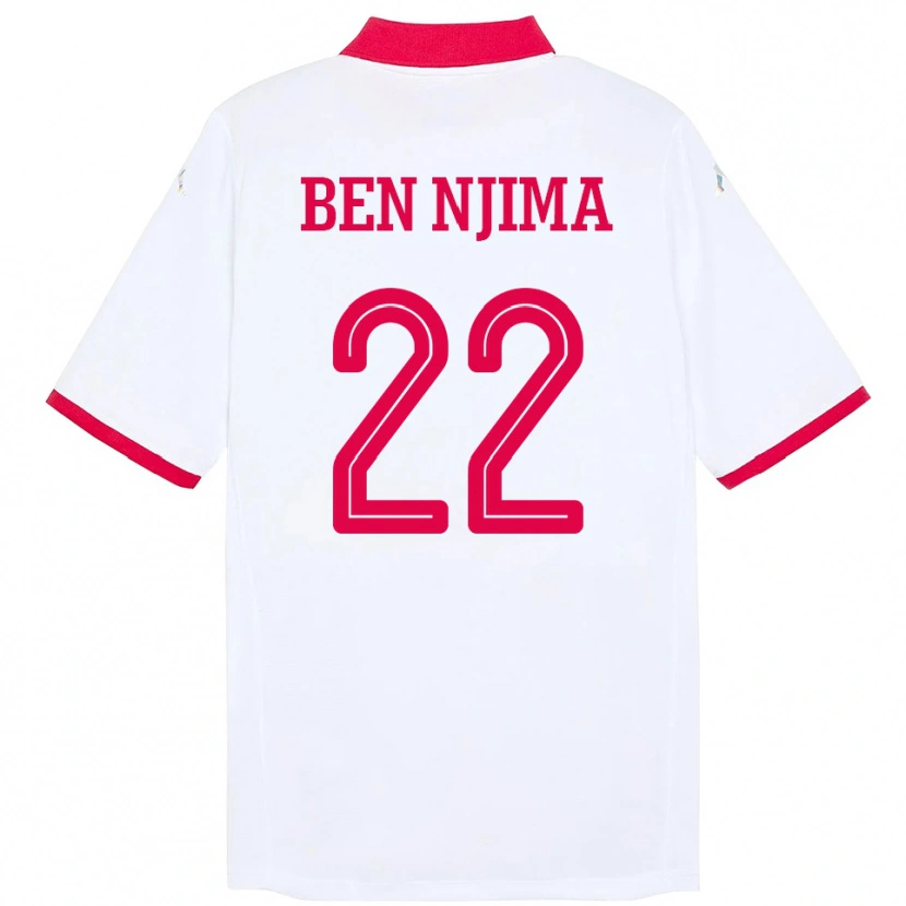 Danxen Dětské Tunisko Firas Ben Njima #22 Bílý Daleko Hráčské Dresy 24-26 Dres