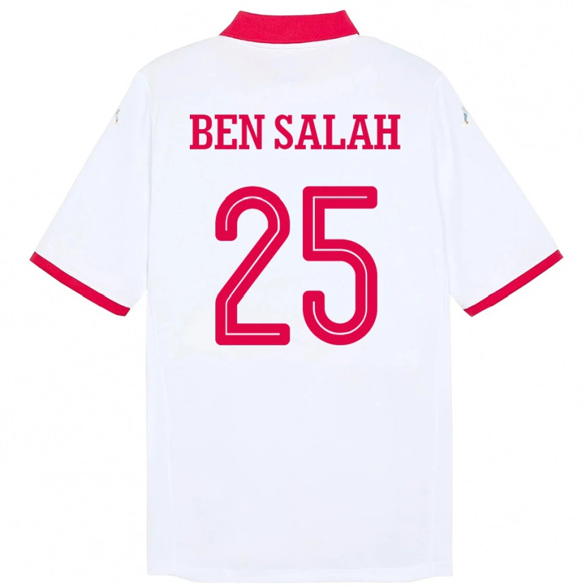 Danxen Dětské Tunisko Heni Ben Salah #25 Bílý Daleko Hráčské Dresy 24-26 Dres