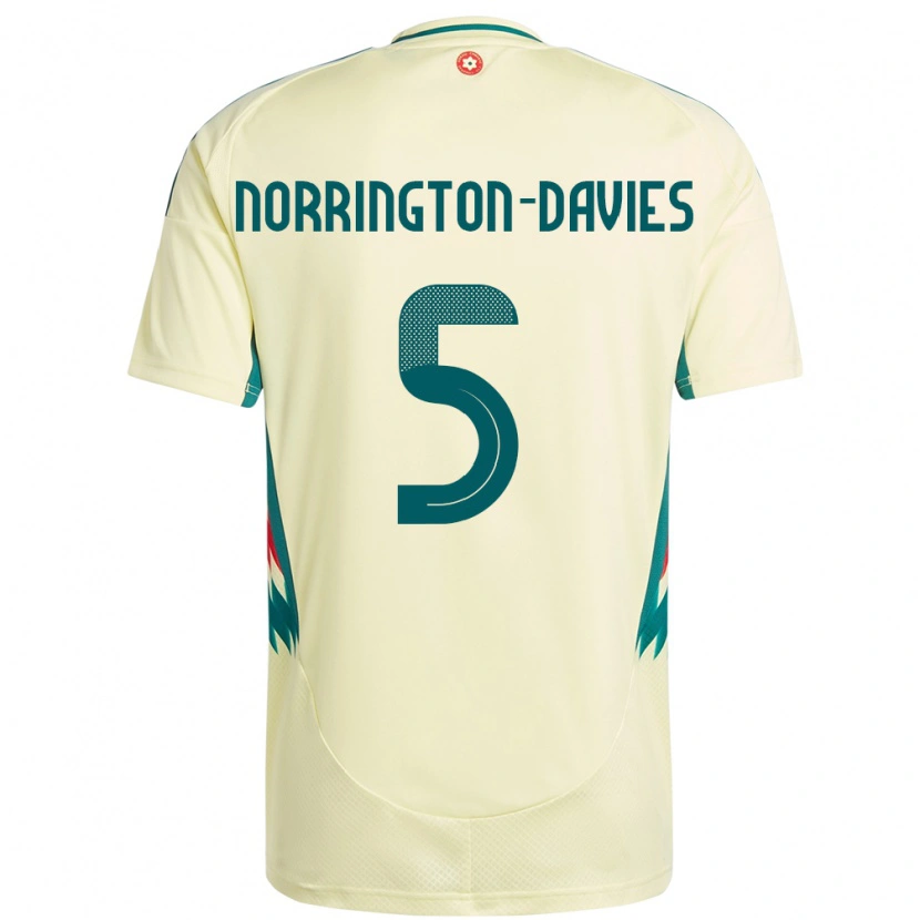 Danxen Dětské Wales Rhys Norrington-Davies #5 Béžově Žlutá Daleko Hráčské Dresy 24-26 Dres