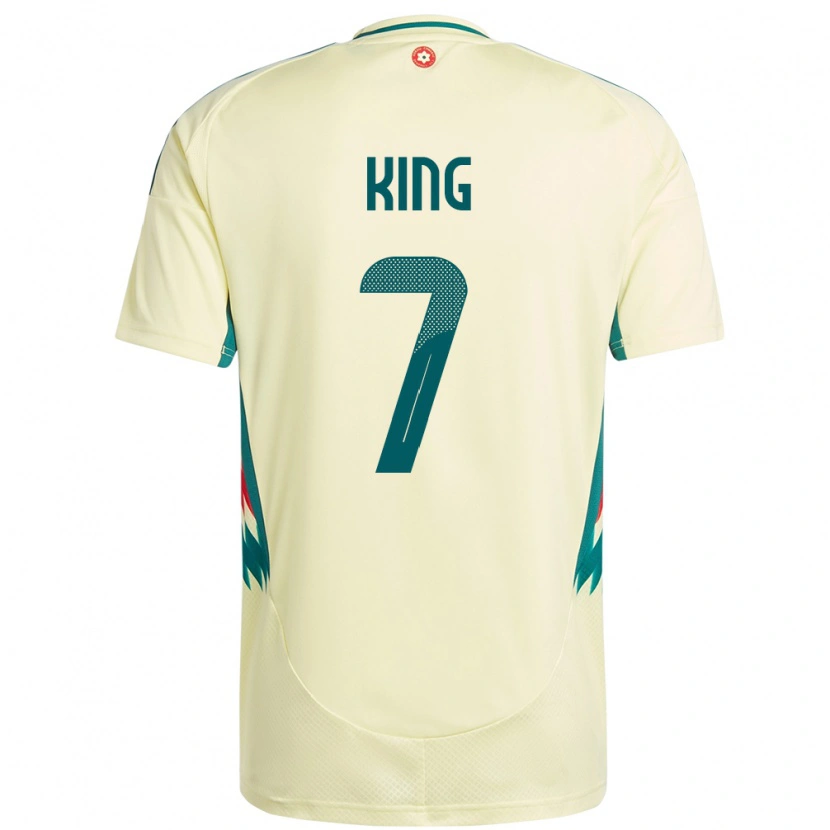 Danxen Dětské Wales Eli King #7 Béžově Žlutá Daleko Hráčské Dresy 24-26 Dres