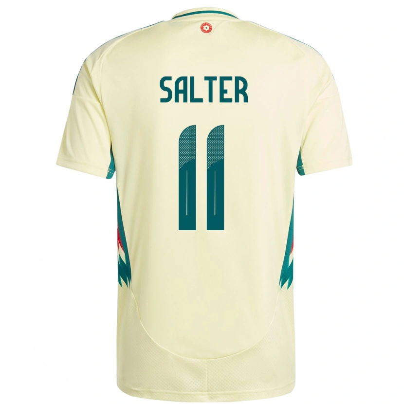 Danxen Dětské Wales Oliver Salter #11 Béžově Žlutá Daleko Hráčské Dresy 24-26 Dres