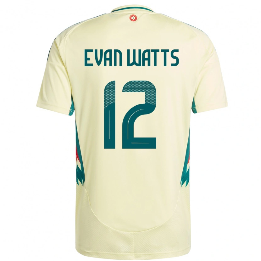 Danxen Dětské Wales Evan Watts #12 Béžově Žlutá Daleko Hráčské Dresy 24-26 Dres