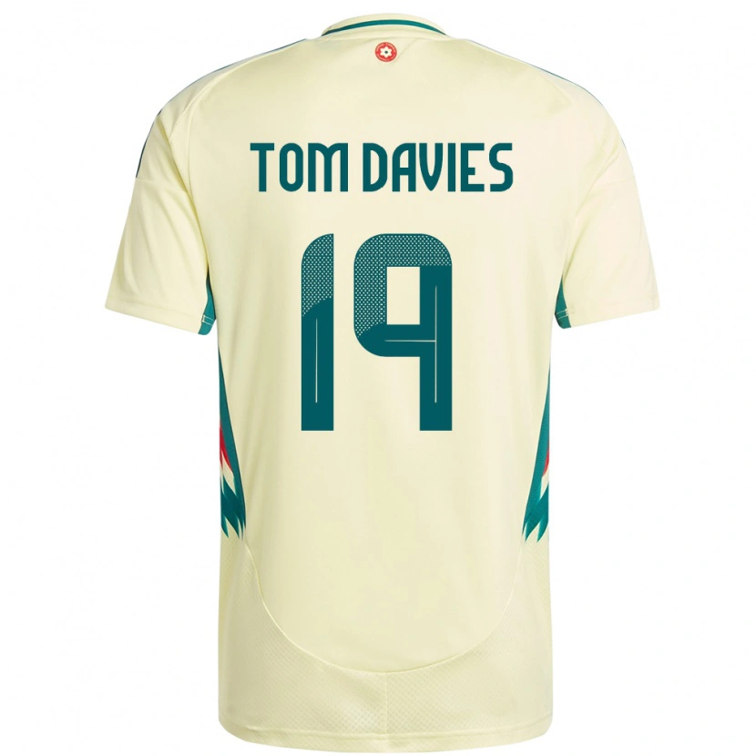 Danxen Dětské Wales Tom Davies #19 Béžově Žlutá Daleko Hráčské Dresy 24-26 Dres