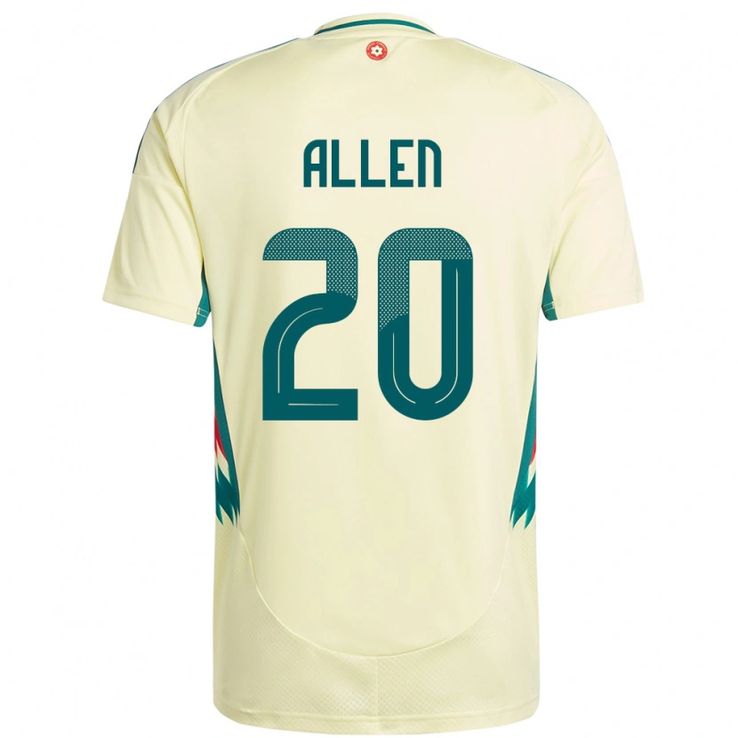 Danxen Dětské Wales Cruz Allen #20 Béžově Žlutá Daleko Hráčské Dresy 24-26 Dres