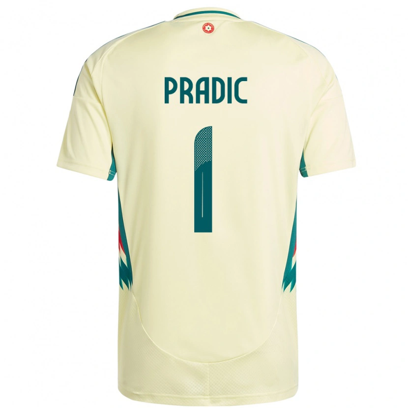Danxen Dětské Wales James Pradic #1 Béžově Žlutá Daleko Hráčské Dresy 24-26 Dres