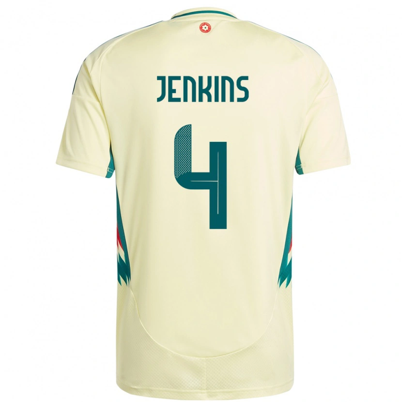 Danxen Dětské Wales Shaunna Jenkins #4 Béžově Žlutá Daleko Hráčské Dresy 24-26 Dres