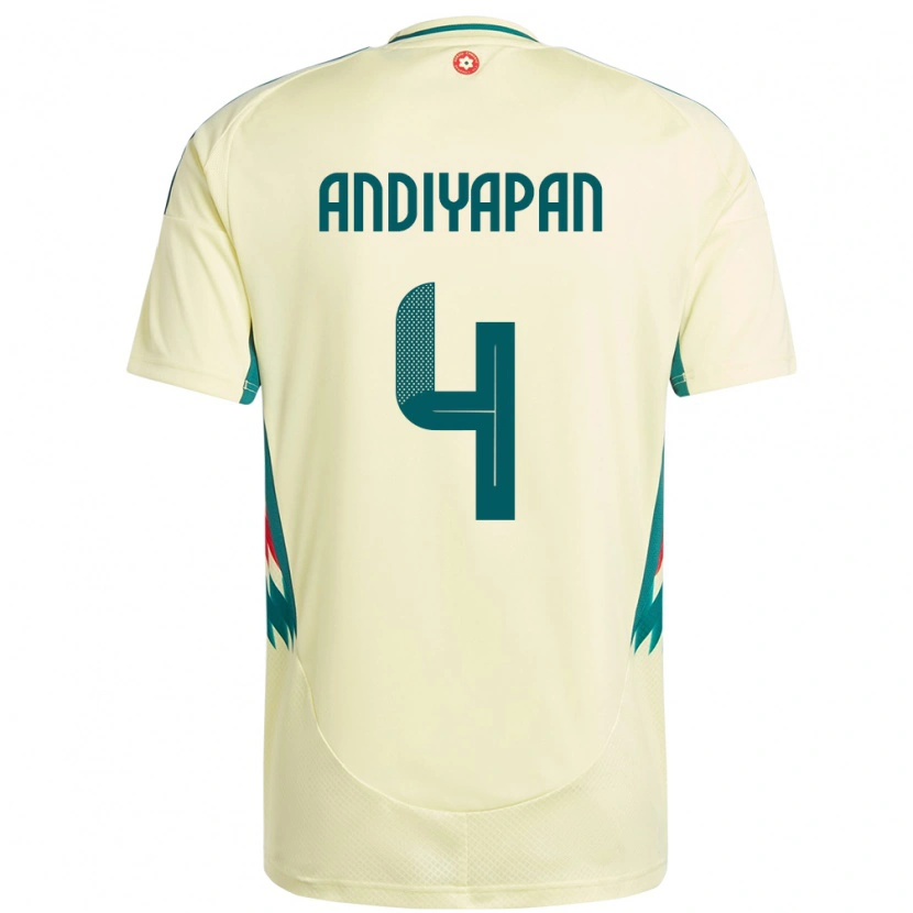 Danxen Dětské Wales William Andiyapan #4 Béžově Žlutá Daleko Hráčské Dresy 24-26 Dres