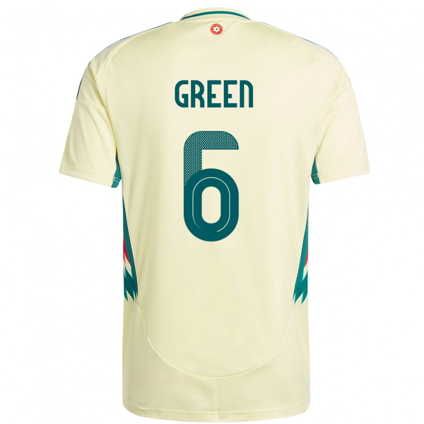 Danxen Dětské Wales Josephine Green #6 Béžově Žlutá Daleko Hráčské Dresy 24-26 Dres