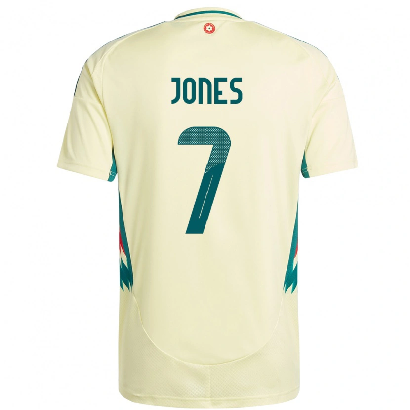 Danxen Dětské Wales Emma Jones #7 Béžově Žlutá Daleko Hráčské Dresy 24-26 Dres
