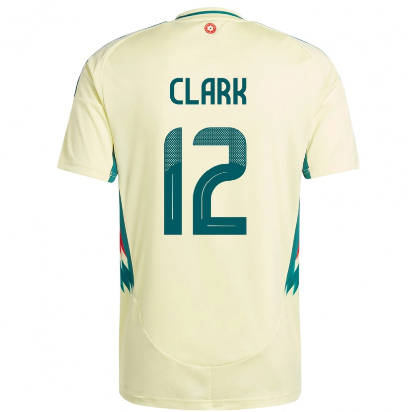 Danxen Dětské Wales Olivia Clark #12 Béžově Žlutá Daleko Hráčské Dresy 24-26 Dres