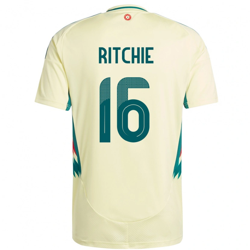 Danxen Dětské Wales Amelia Ritchie #16 Béžově Žlutá Daleko Hráčské Dresy 24-26 Dres