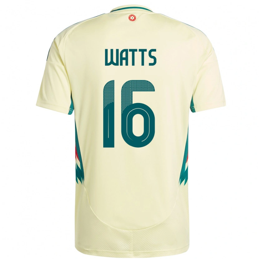 Danxen Dětské Wales Daniel Watts #16 Béžově Žlutá Daleko Hráčské Dresy 24-26 Dres