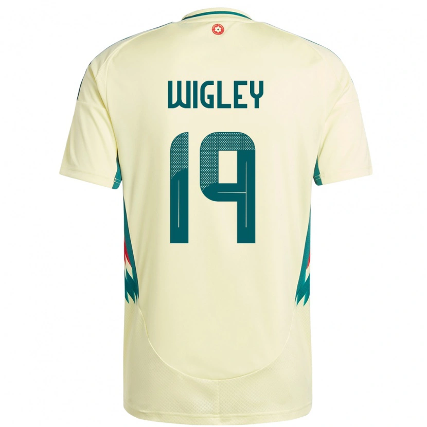 Danxen Dětské Wales Morgan Wigley #19 Béžově Žlutá Daleko Hráčské Dresy 24-26 Dres