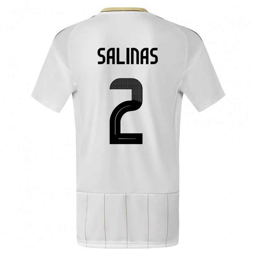 Danxen Dětské Kostarika Yostin Salinas #2 Bílý Daleko Hráčské Dresy 24-26 Dres