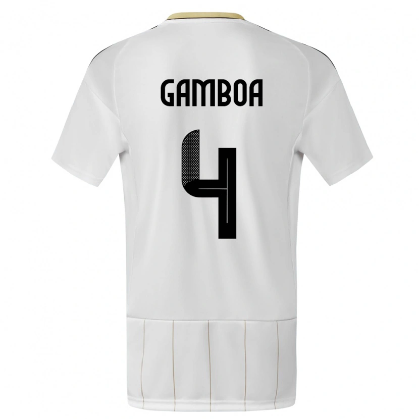 Danxen Dětské Kostarika Alexis Gamboa #4 Bílý Daleko Hráčské Dresy 24-26 Dres