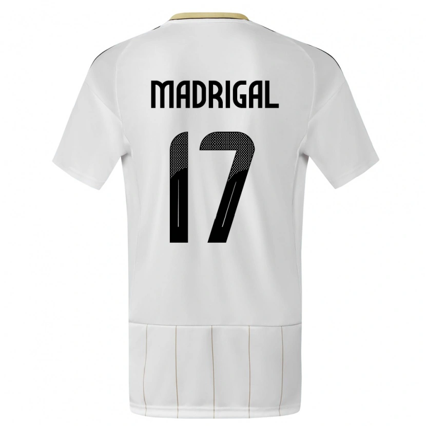 Danxen Dětské Kostarika Warren Madrigal #17 Bílý Daleko Hráčské Dresy 24-26 Dres