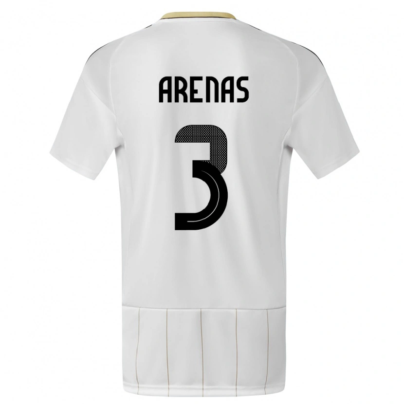 Danxen Dětské Kostarika Alejandro Arenas #3 Bílý Daleko Hráčské Dresy 24-26 Dres