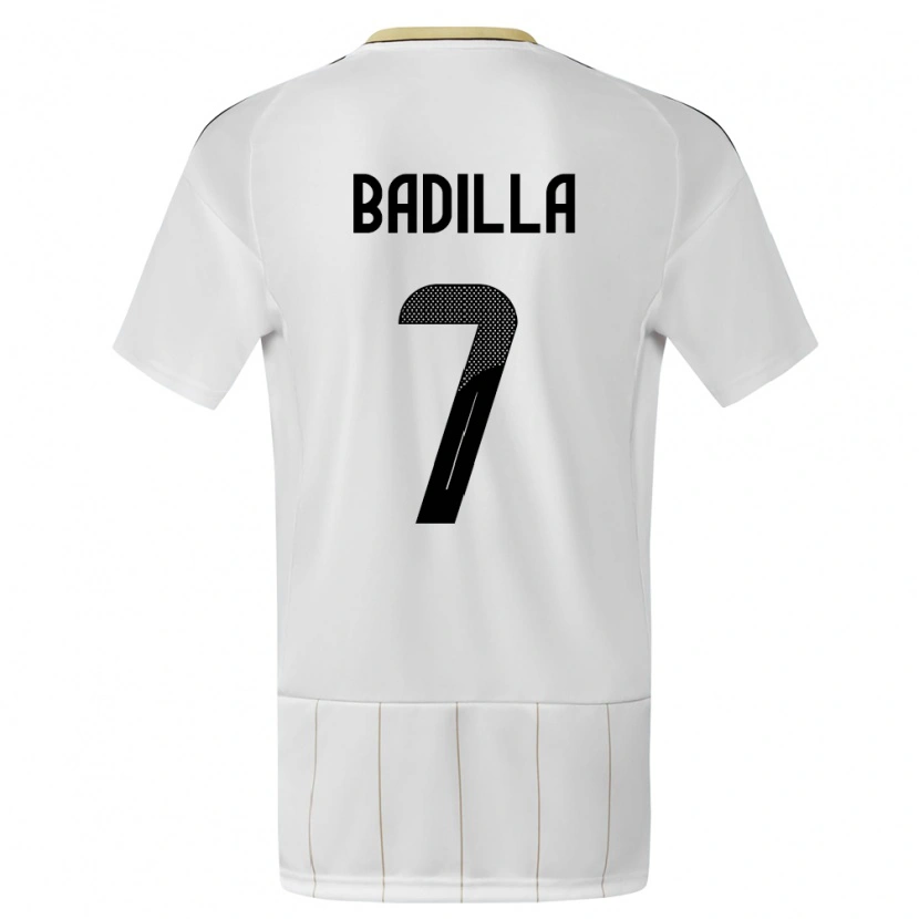 Danxen Dětské Kostarika Isaac Badilla #7 Bílý Daleko Hráčské Dresy 24-26 Dres