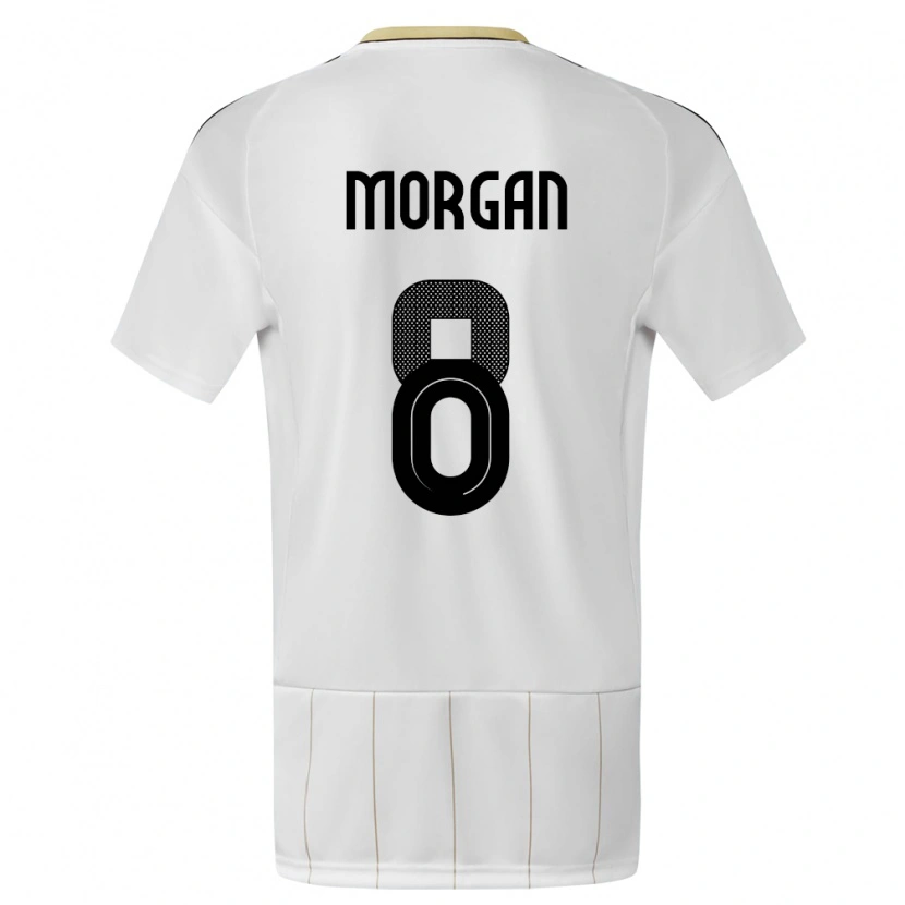 Danxen Dětské Kostarika Hakeem Morgan #8 Bílý Daleko Hráčské Dresy 24-26 Dres