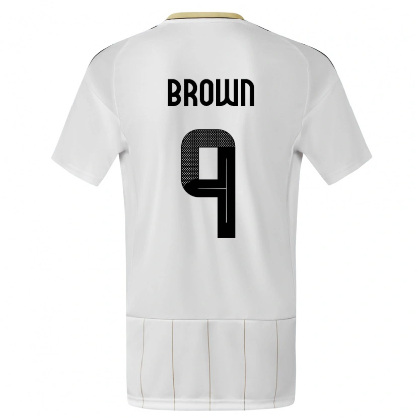 Danxen Dětské Kostarika Marcos Brown #9 Bílý Daleko Hráčské Dresy 24-26 Dres