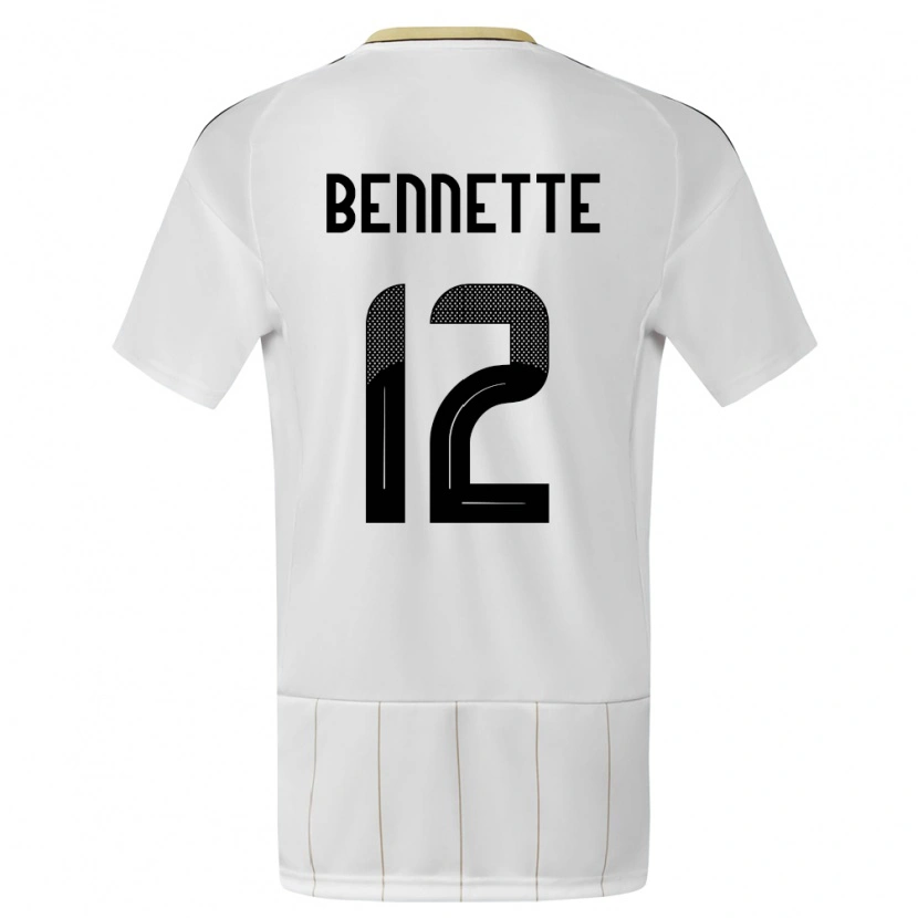 Danxen Dětské Kostarika Nick Bennette #12 Bílý Daleko Hráčské Dresy 24-26 Dres