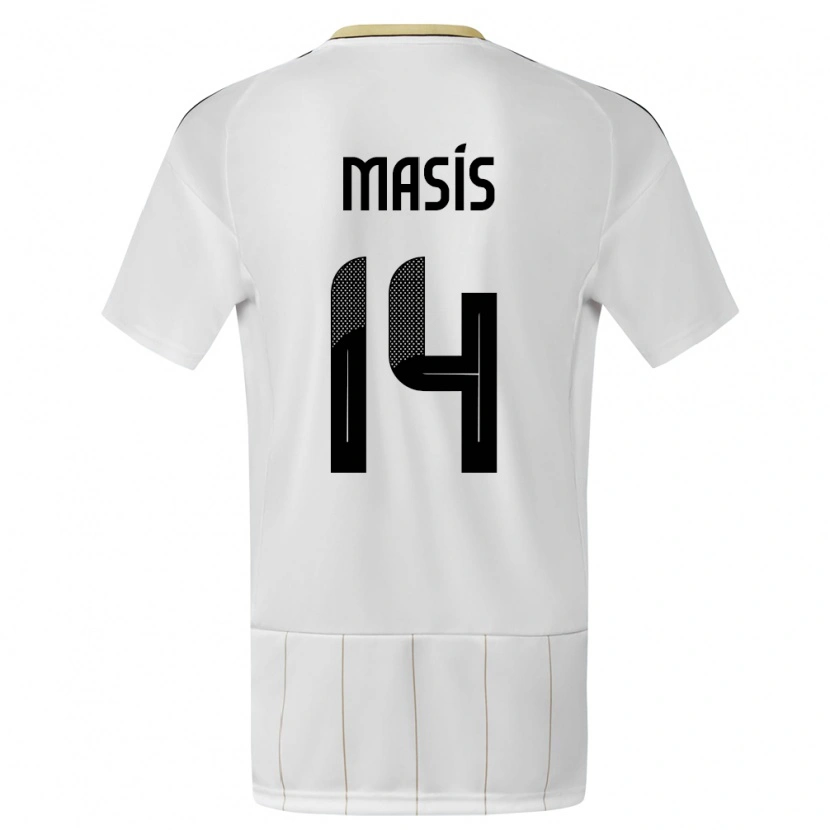 Danxen Dětské Kostarika Dylan Masís #14 Bílý Daleko Hráčské Dresy 24-26 Dres