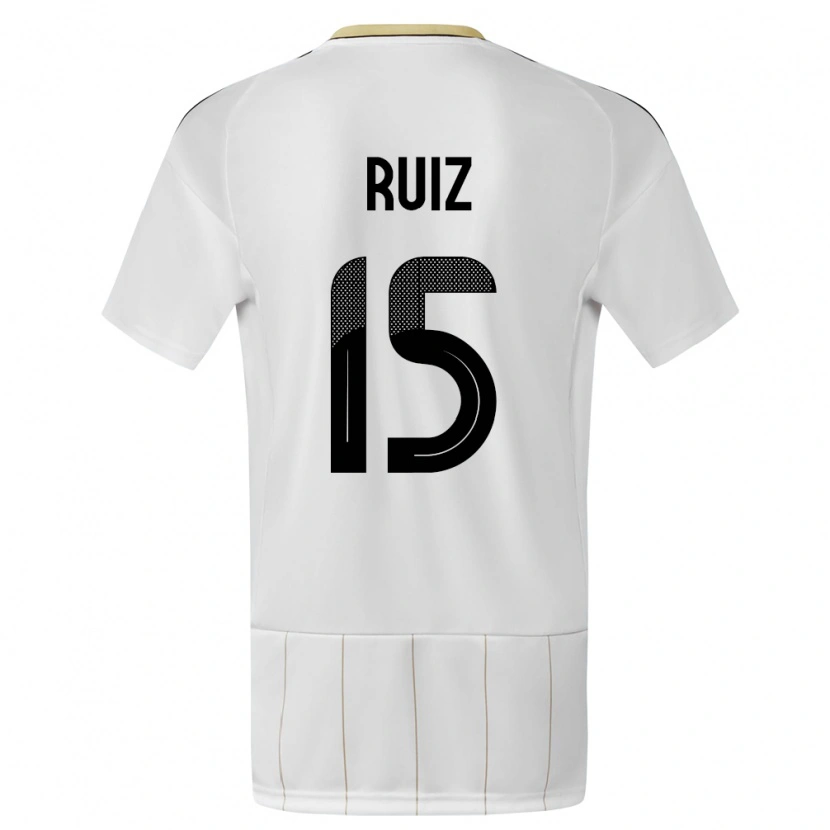 Danxen Dětské Kostarika John Ruiz #15 Bílý Daleko Hráčské Dresy 24-26 Dres