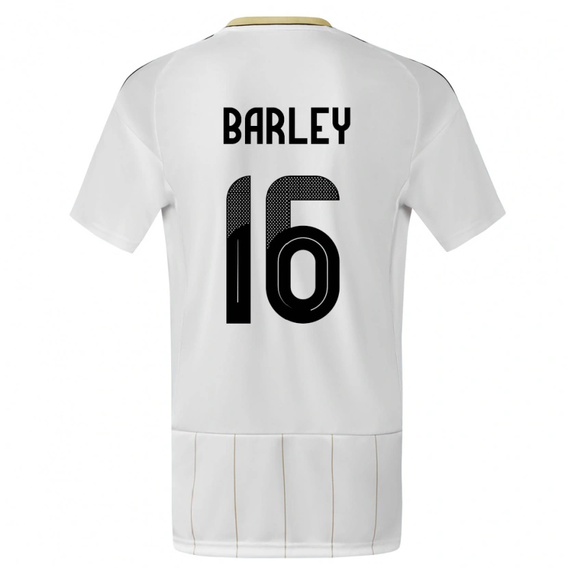 Danxen Dětské Kostarika Ethan Barley #16 Bílý Daleko Hráčské Dresy 24-26 Dres