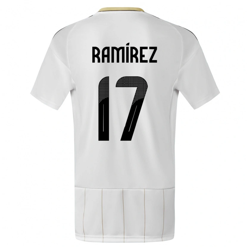 Danxen Dětské Kostarika Dylan Ramírez #17 Bílý Daleko Hráčské Dresy 24-26 Dres