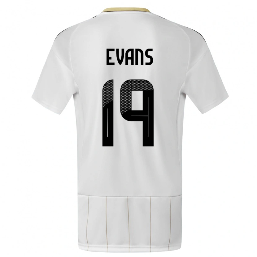 Danxen Dětské Kostarika Jordy Evans #19 Bílý Daleko Hráčské Dresy 24-26 Dres