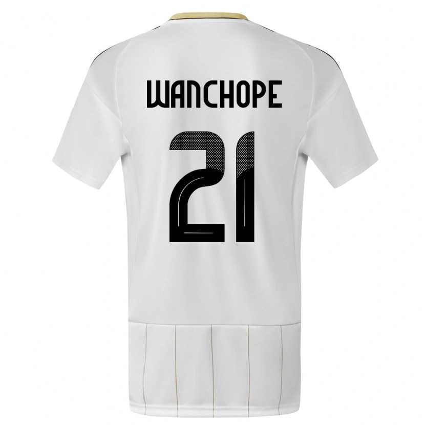 Danxen Dětské Kostarika Matías Wanchope #21 Bílý Daleko Hráčské Dresy 24-26 Dres