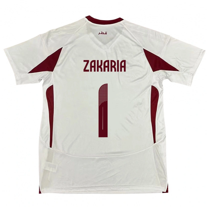 Danxen Dětské Katar Salah Zakaria #1 Bílý Daleko Hráčské Dresy 24-26 Dres