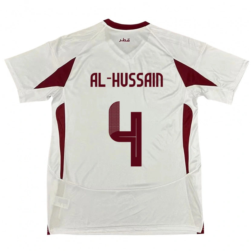 Danxen Dětské Katar Al-Hashmi Al-Hussain #4 Bílý Daleko Hráčské Dresy 24-26 Dres