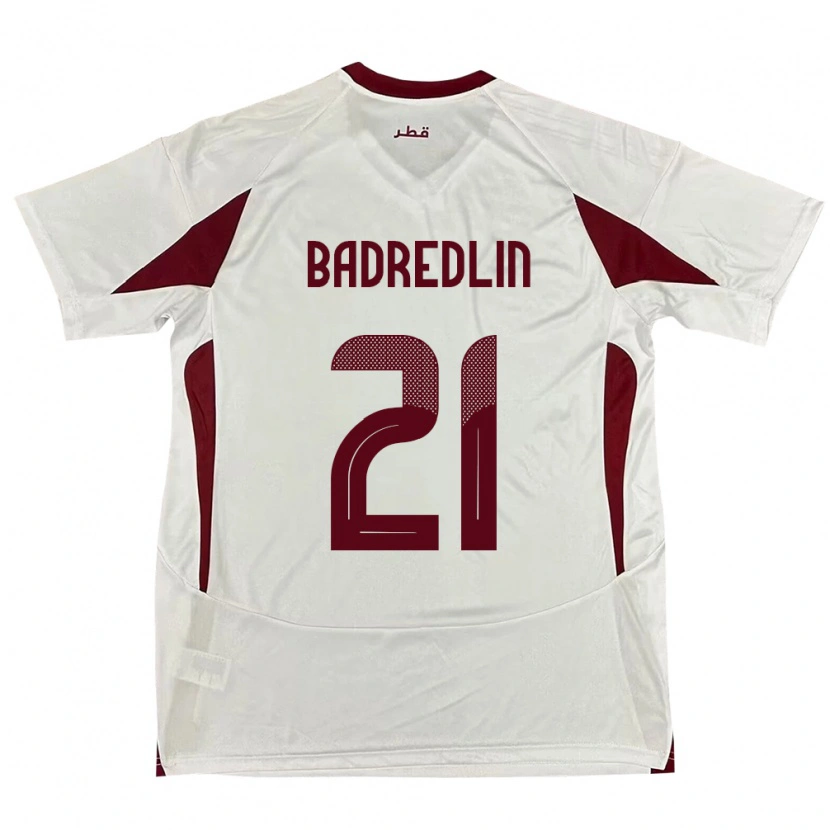 Danxen Dětské Katar Marwan Badredlin #21 Bílý Daleko Hráčské Dresy 24-26 Dres