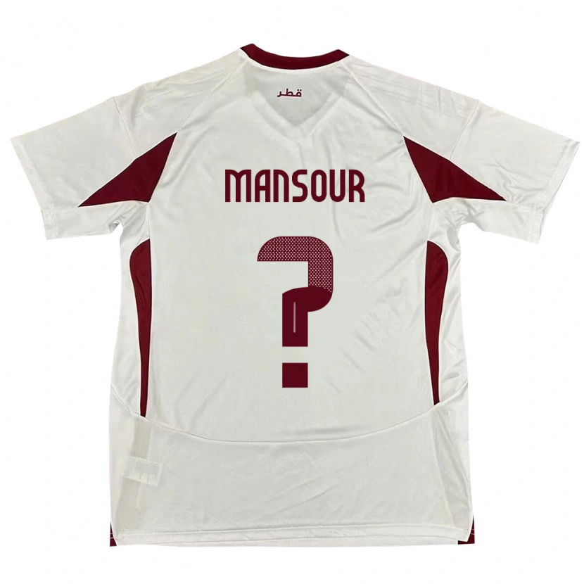 Danxen Dětské Katar Tameem Mansour #0 Bílý Daleko Hráčské Dresy 24-26 Dres