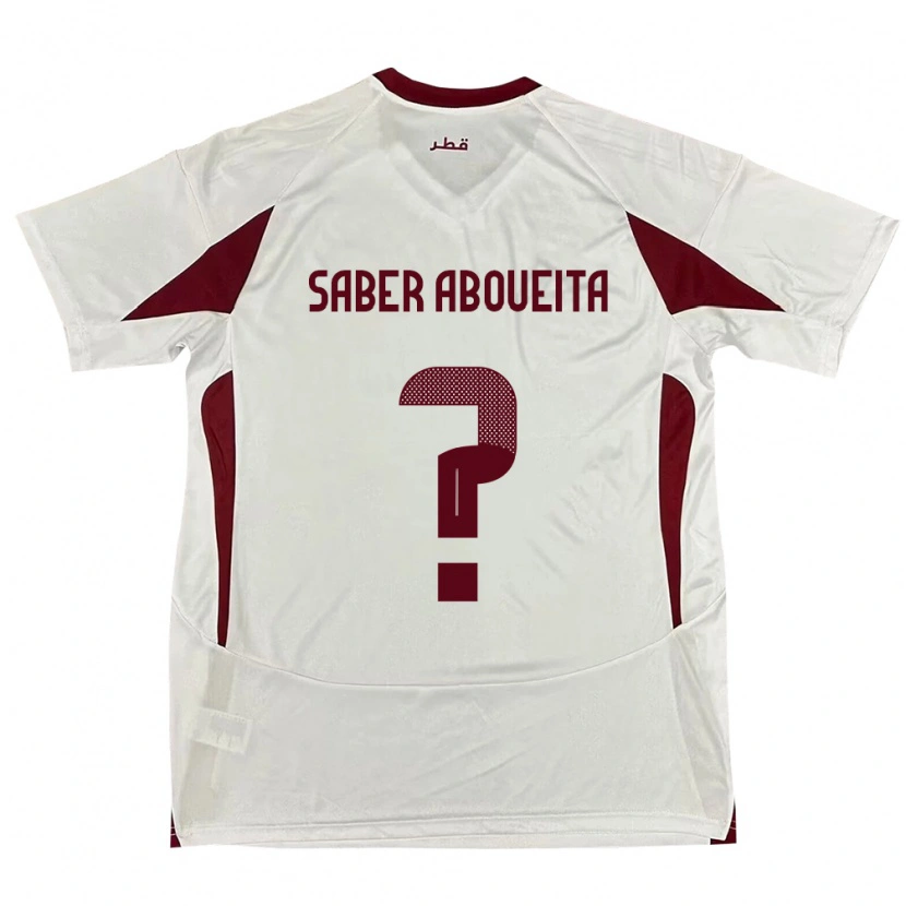 Danxen Dětské Katar Ahmed Saber Aboueita #0 Bílý Daleko Hráčské Dresy 24-26 Dres