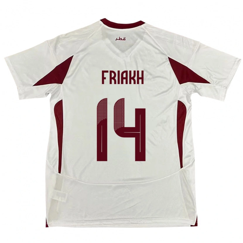 Danxen Dětské Katar Jamil Friakh #14 Bílý Daleko Hráčské Dresy 24-26 Dres