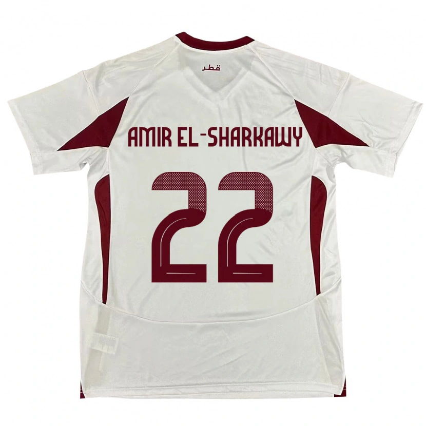 Danxen Dětské Katar Galal Amir El-Sharkawy #22 Bílý Daleko Hráčské Dresy 24-26 Dres