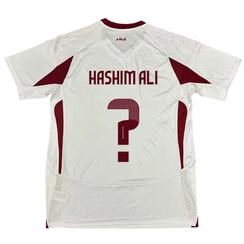 Danxen Dětské Katar Hashim Ali #0 Bílý Daleko Hráčské Dresy 24-26 Dres