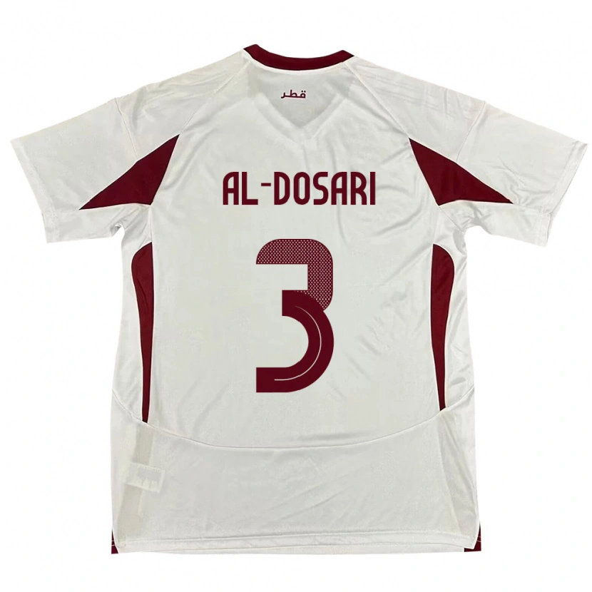 Danxen Dětské Katar Dana Al Dosari #3 Bílý Daleko Hráčské Dresy 24-26 Dres