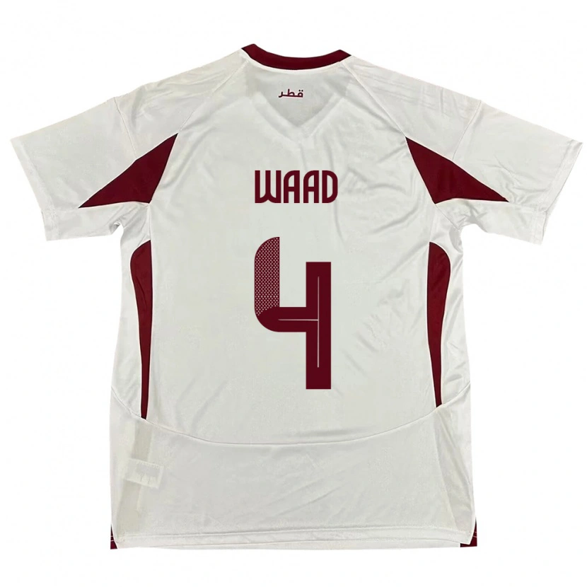 Danxen Dětské Katar Mohammed Waad #4 Bílý Daleko Hráčské Dresy 24-26 Dres