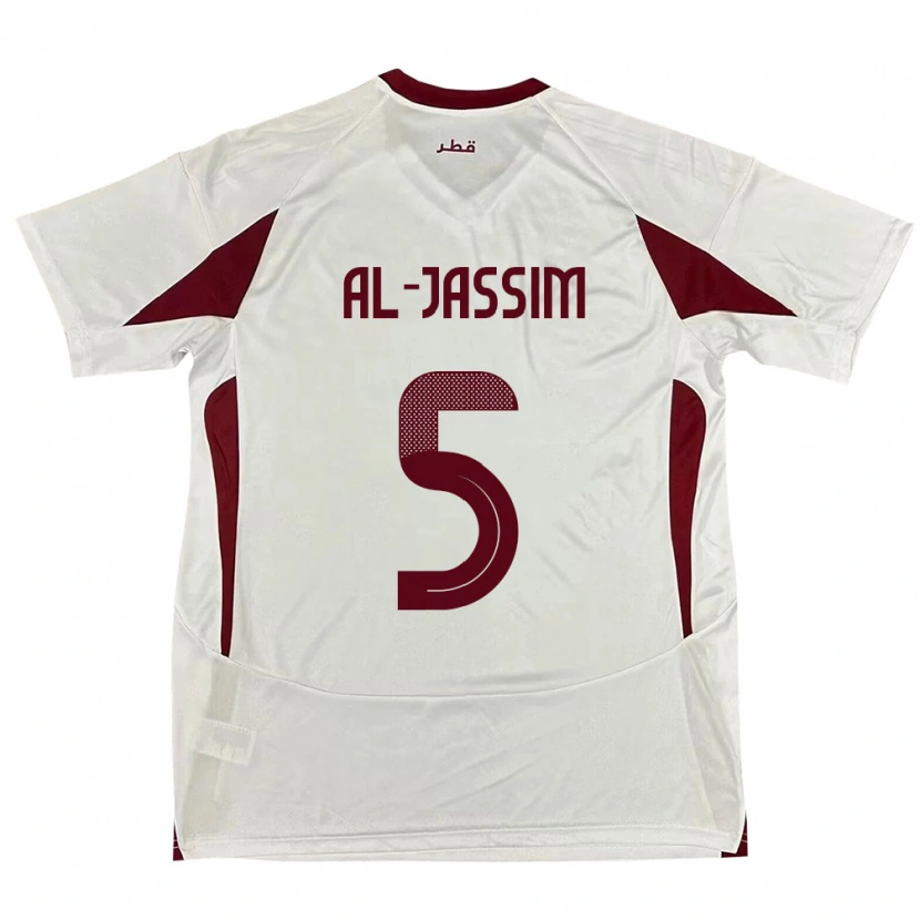 Danxen Dětské Katar Dana Al Jassim #5 Bílý Daleko Hráčské Dresy 24-26 Dres