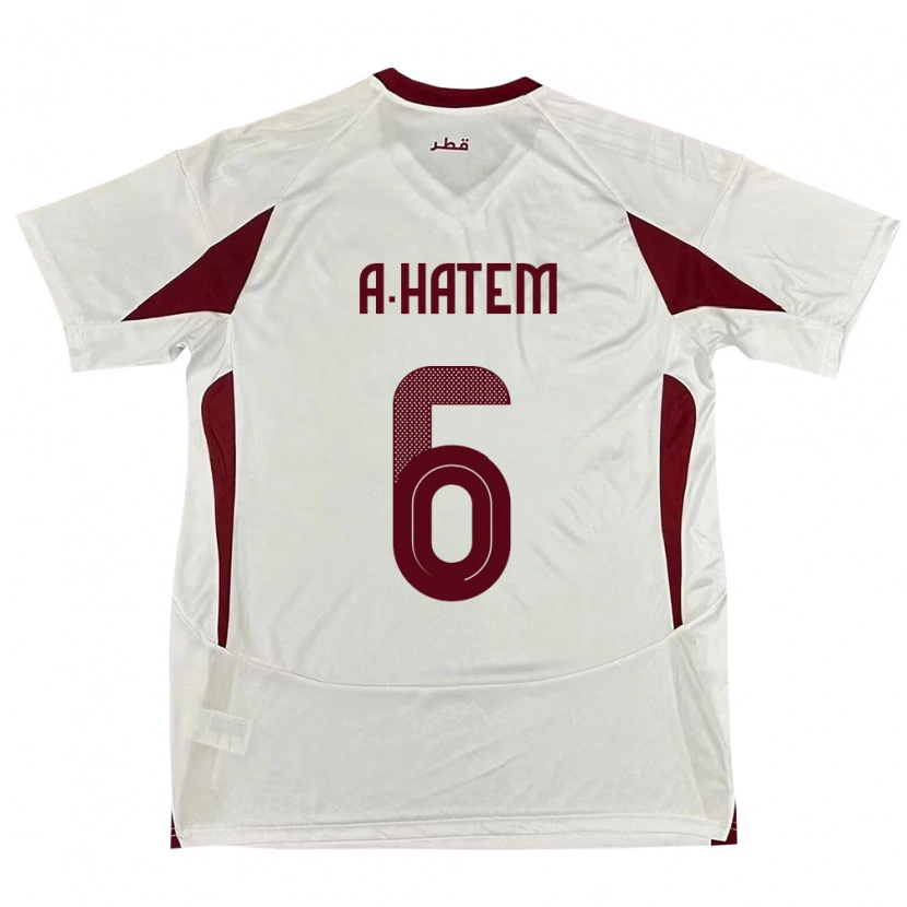 Danxen Dětské Katar Abdulaziz Hatem #6 Bílý Daleko Hráčské Dresy 24-26 Dres